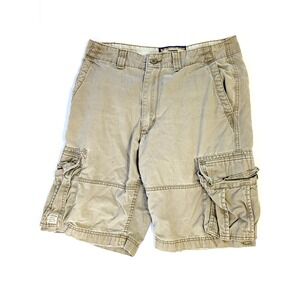 Authentics Signature Levi Strauss Mens Cargo Shorts Tan Khaki W32 Cotton Twill